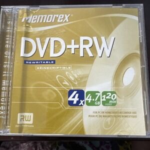 Open Box 6 pk Memorex DVD+RW in Jewel Cases - Rewritable 4X 4.7GB 120 min